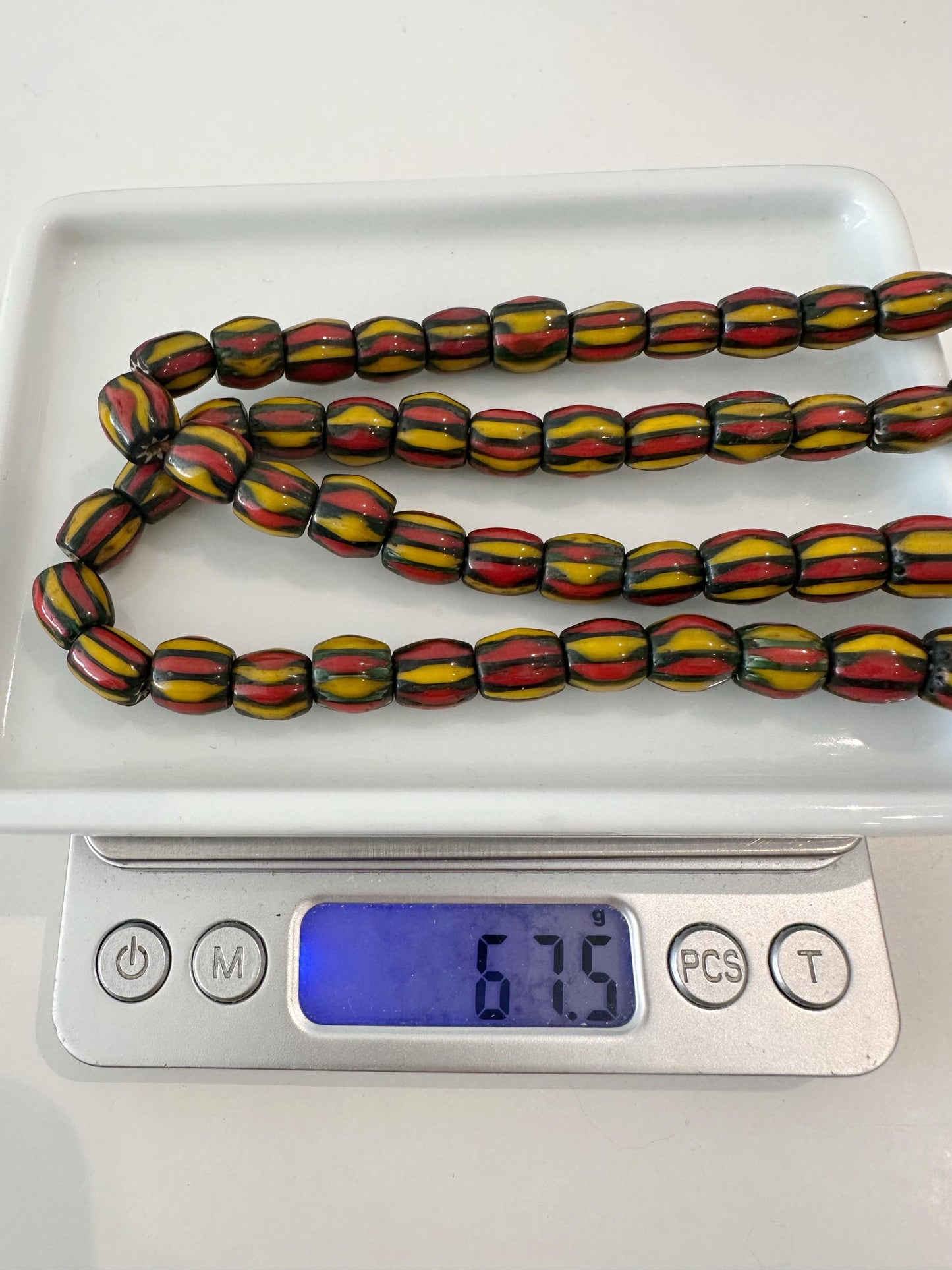 Venetian Inspired Chevron Glass Bead Necklace - Nepal Trade Beads