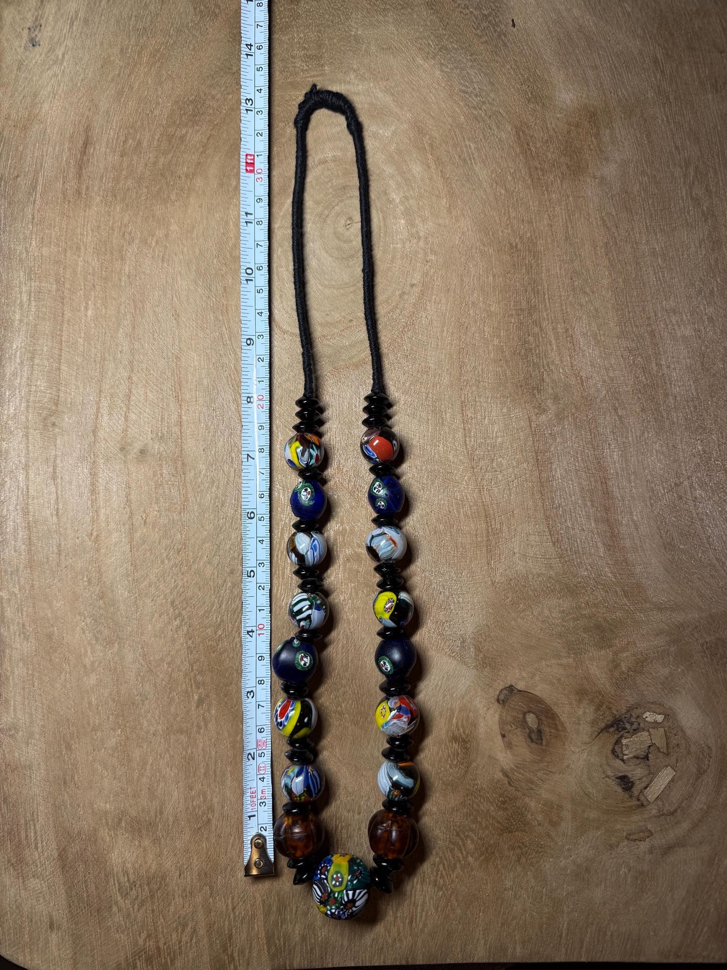 Vintage Mosaic Glass Bead Necklace: Central Asia Jewelry Making
