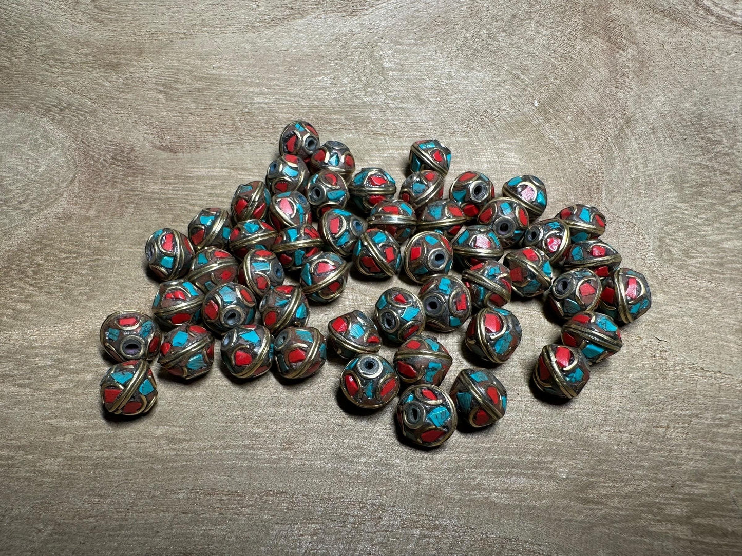 Dyed Turquoise Coral Resin Beads: Nepal Tibet Jewelry Making