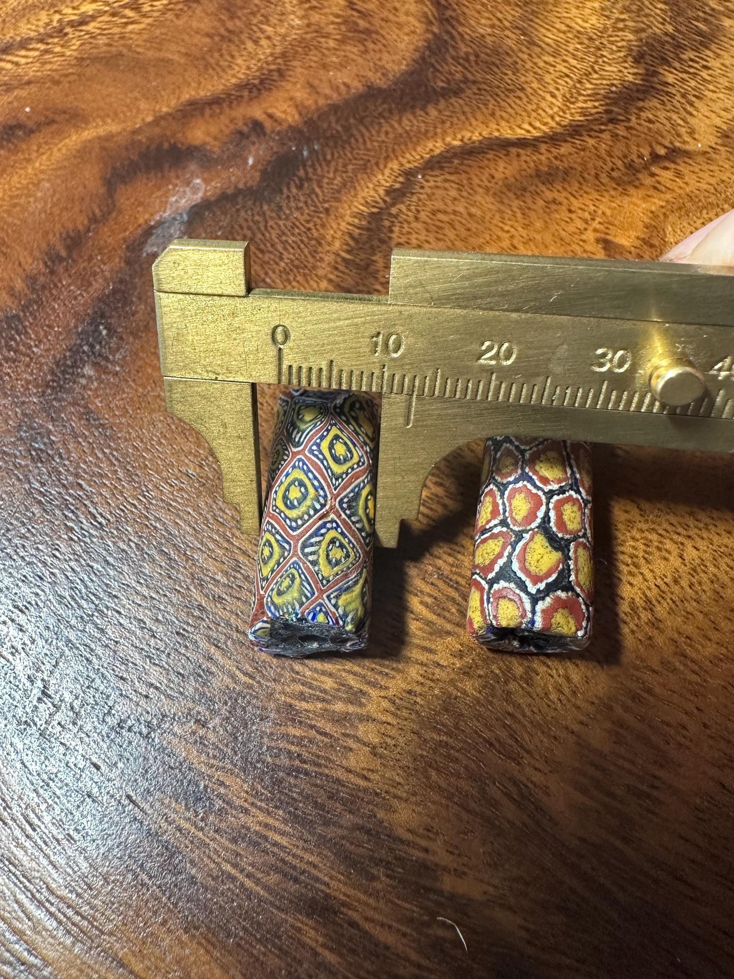 2 Pics Authentic Venetian Millefiori Beads African Trade Beads for Collectors & Crafters
