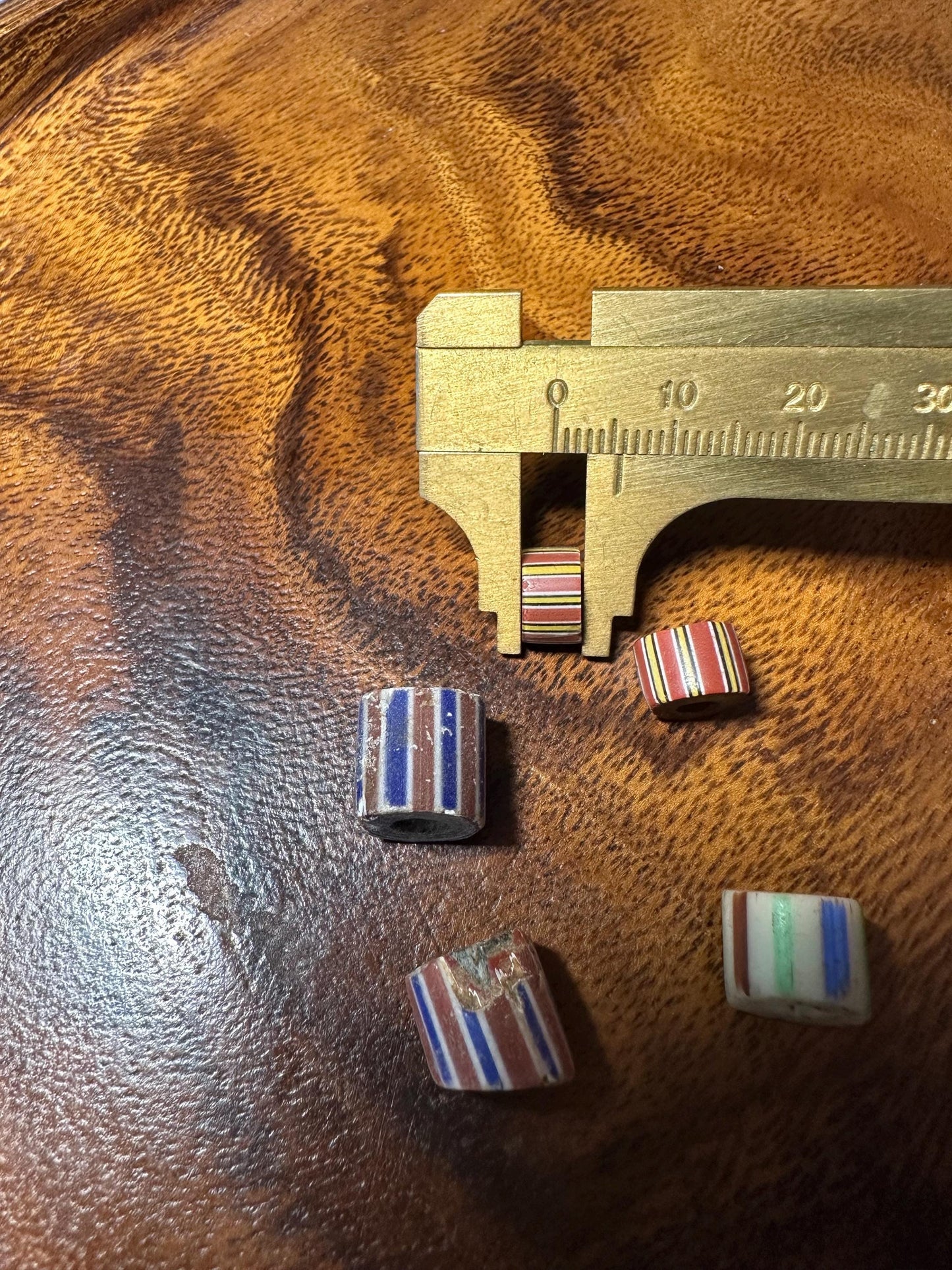 5 Pics Old Venetian Millefiori Beads Unique African Trade Beads for Jewelry Designers