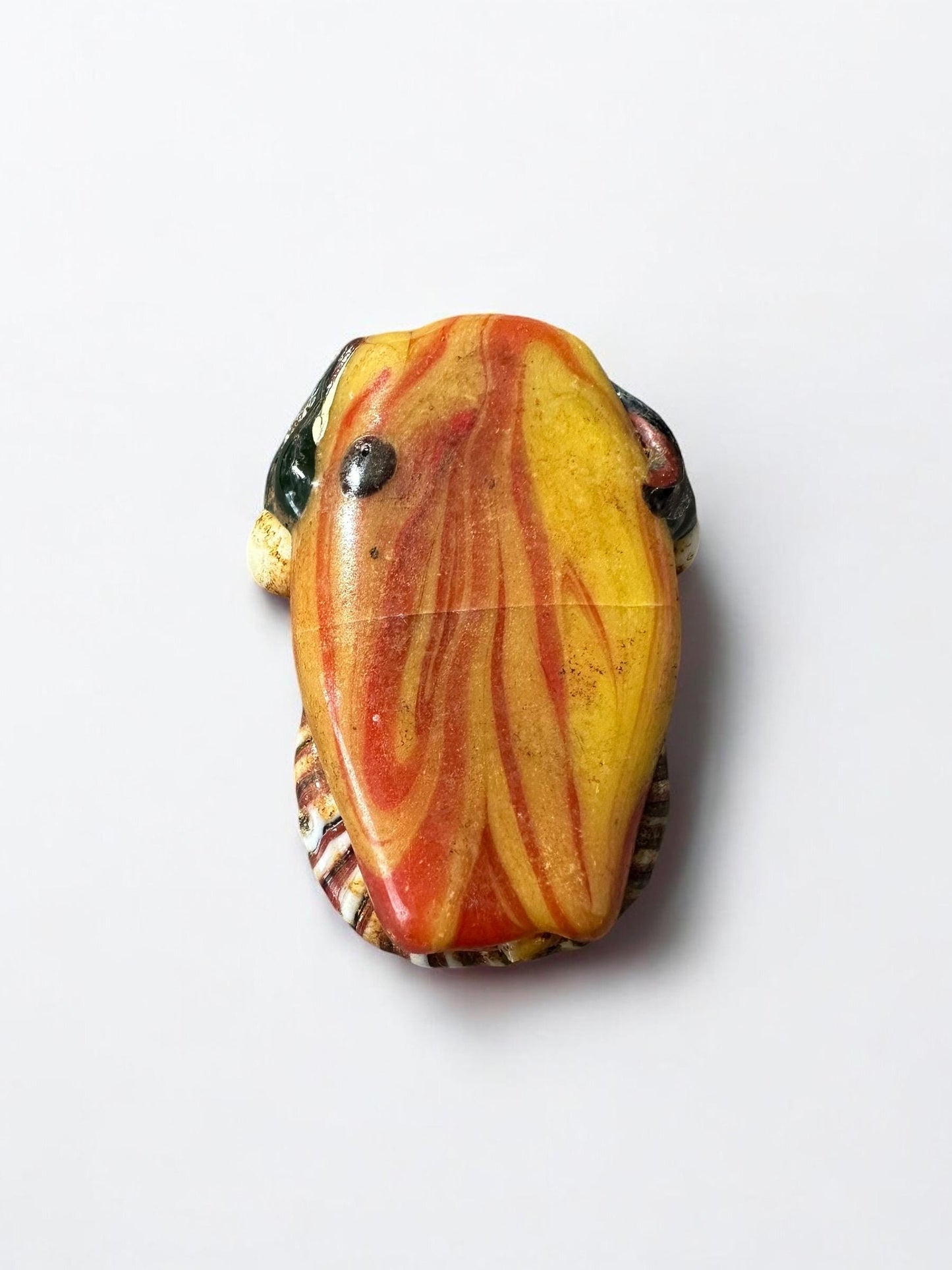 Antique Phoenician Mosaic Glass Bead - Vintage Face Amulet Pendant - Museum Quality Artifact(P1030)