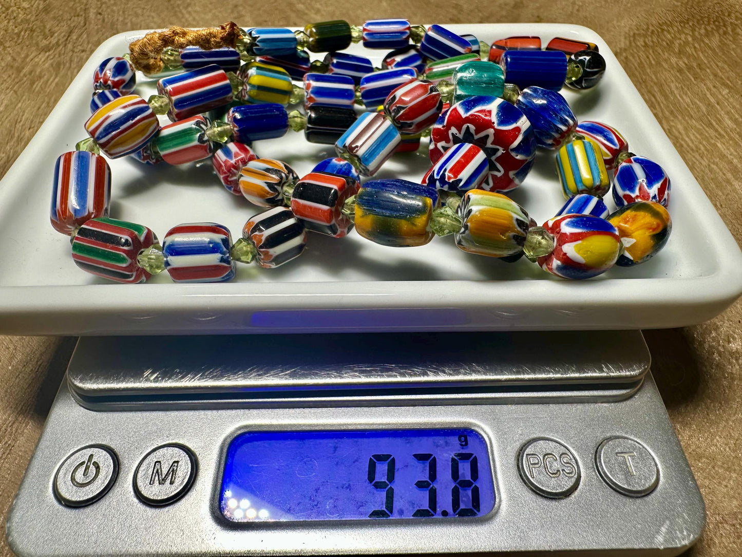 Handmade Chevron Glass Bead Necklace: Nepal Tribal Boho Jewelry