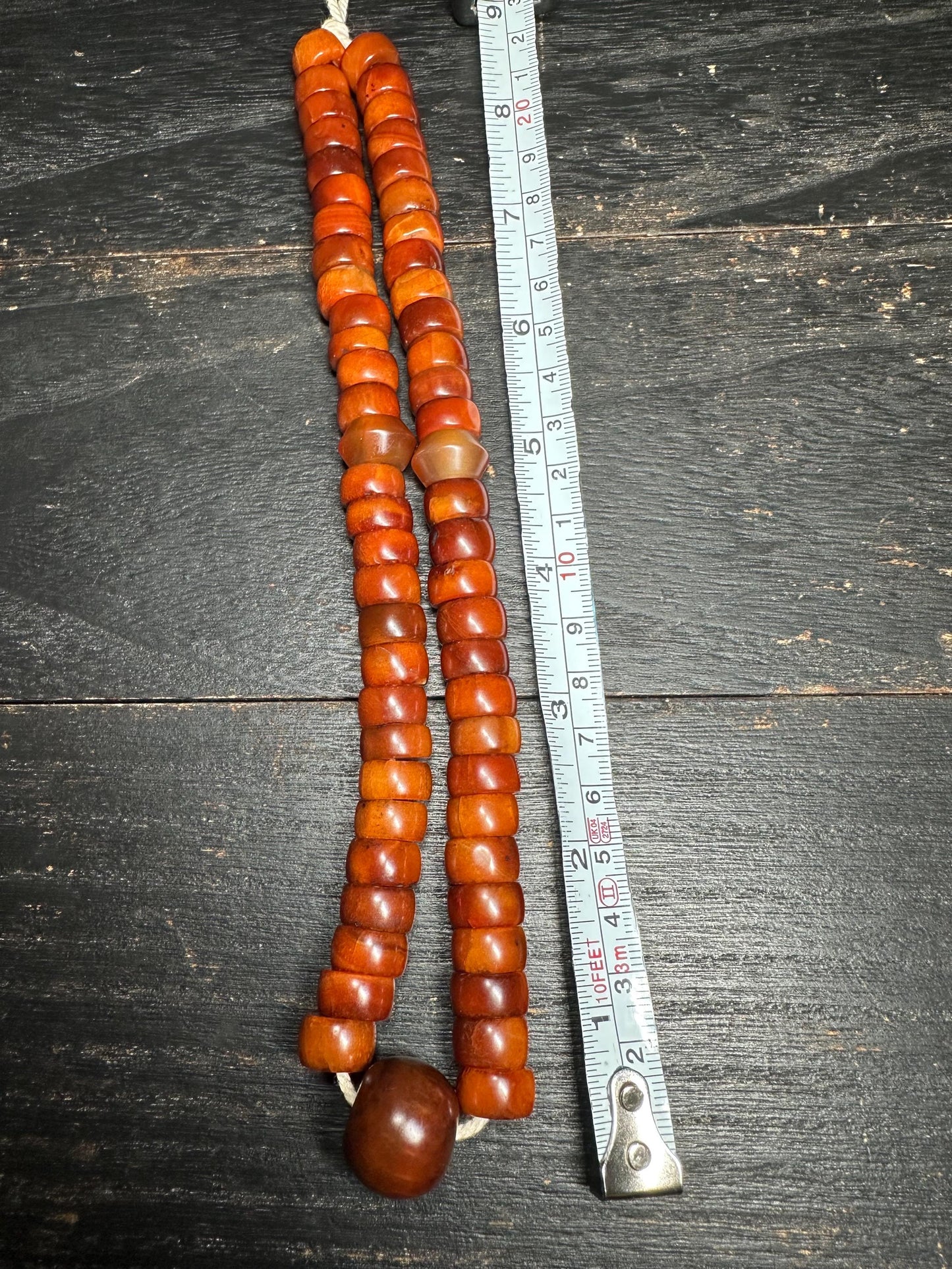 Antique Carnelian Agate Beads: Tibetan Dzi Style, Mala Jewelry
