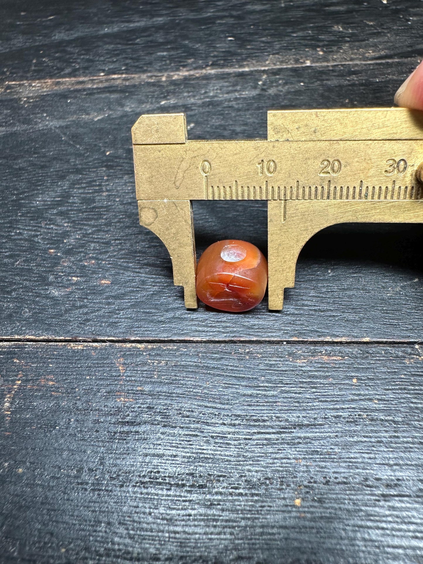 Mystical Carnelian Pendant Seal Style Intaglio Hand Carved Amulet Bead