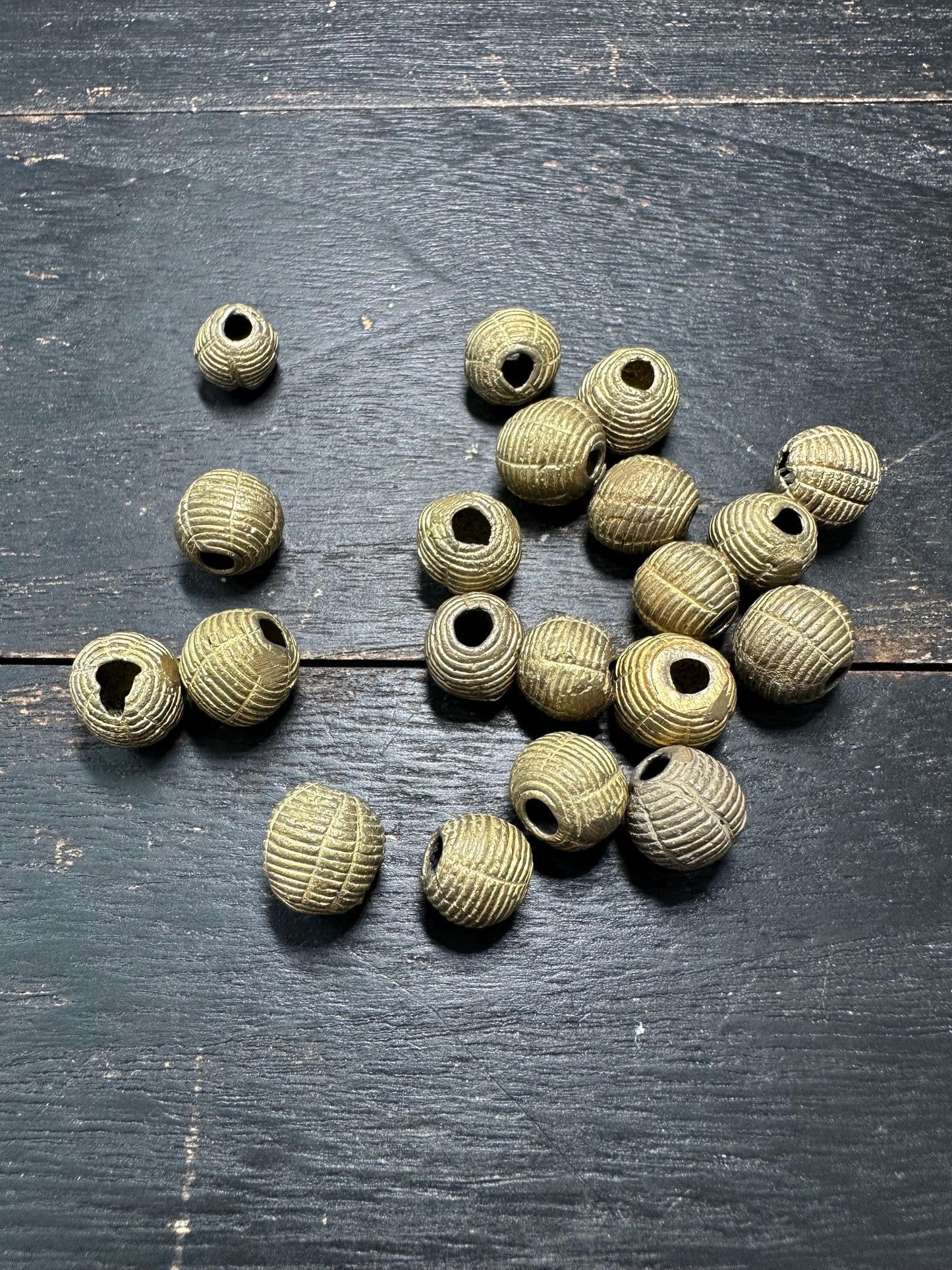 Handmade African Brass Round Beads: Ashanti Jewelry Design