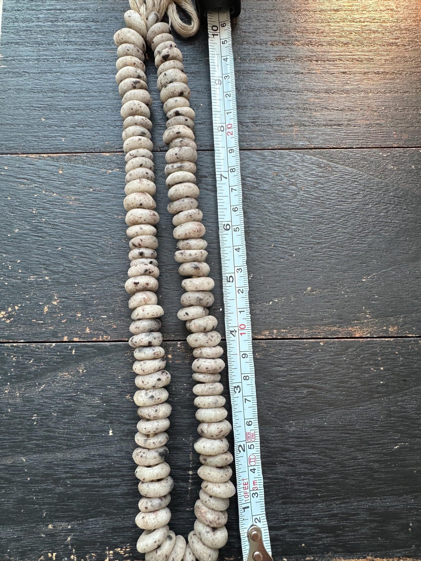 Eco-Friendly African Krobo Beads Handmade Recycled Glass Spacer Beads 14-15mm