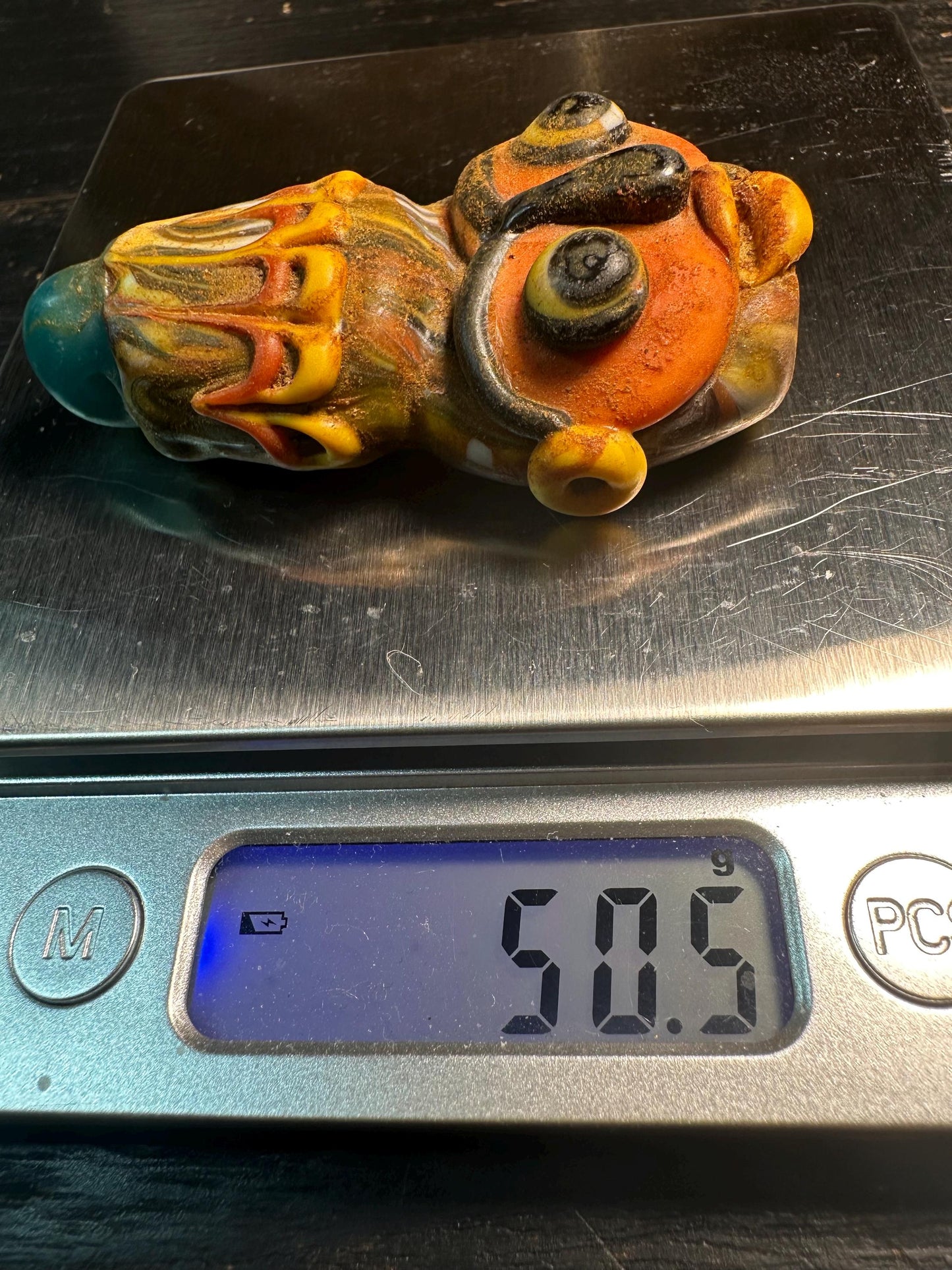 Phoenician Mosaic Glass Face Pendant Tribal Amulet for Jewelry or Collectors(P2109)