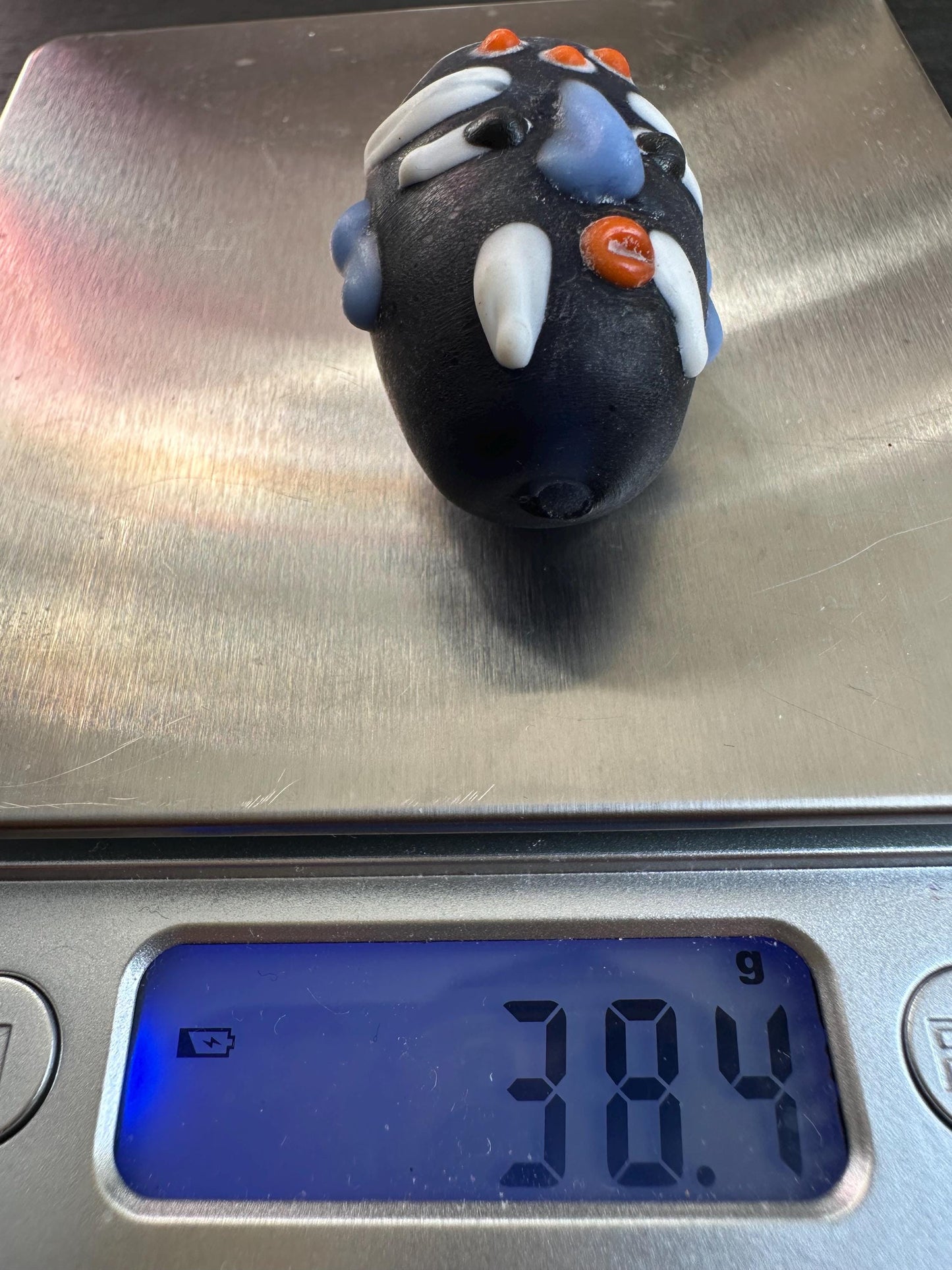 Handmade Chinese Folk Art Necklace Opera Mask Glass Pendant