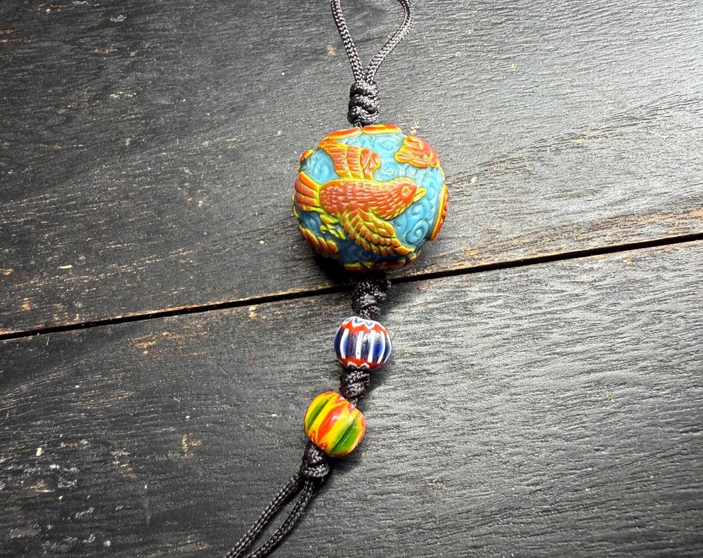 Vintage Peking Glass Bead Charm