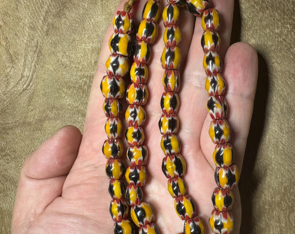 Handmade Nepalese Chevron Glass Beads