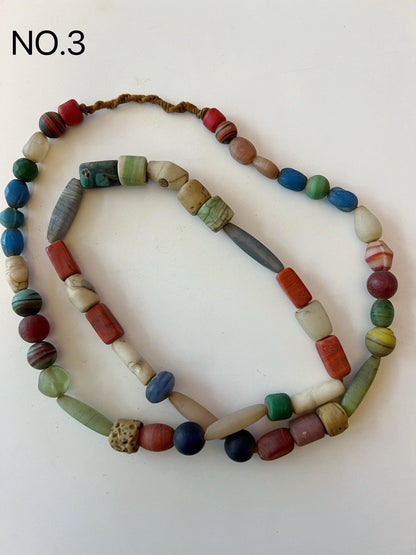 Colorful Dzi Glass Beads Necklace: Nepalese Ethnic Jewelry
