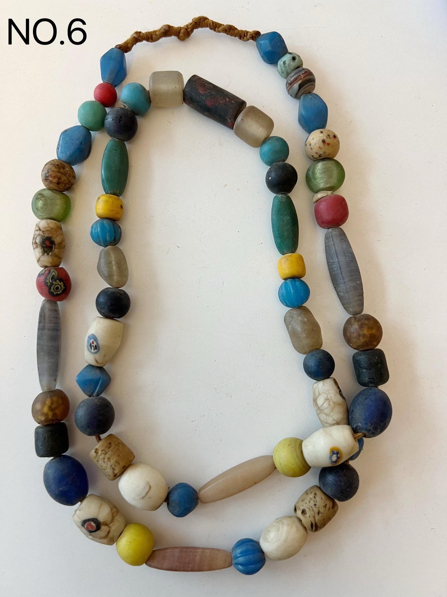 Colorful Dzi Glass Beads Necklace: Nepalese Ethnic Jewelry