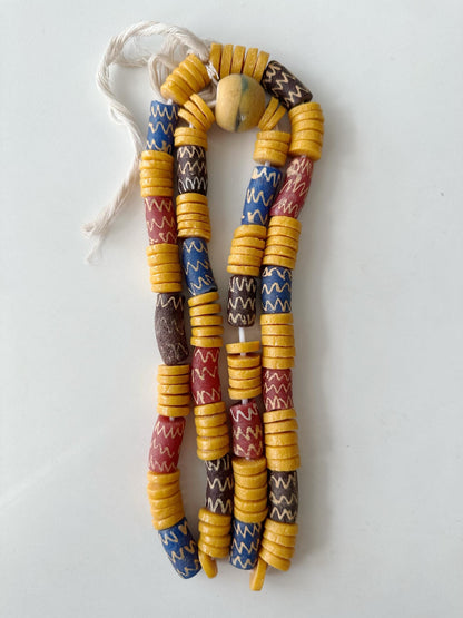 African handmade wedding jewellery set necklace and bracelet,trade beads,Made in Ghana