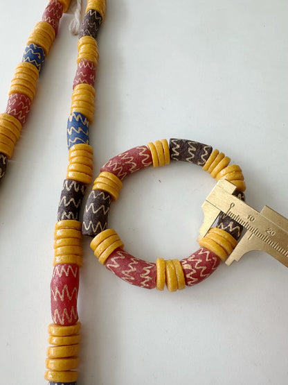 African handmade wedding jewellery set necklace and bracelet,trade beads,Made in Ghana