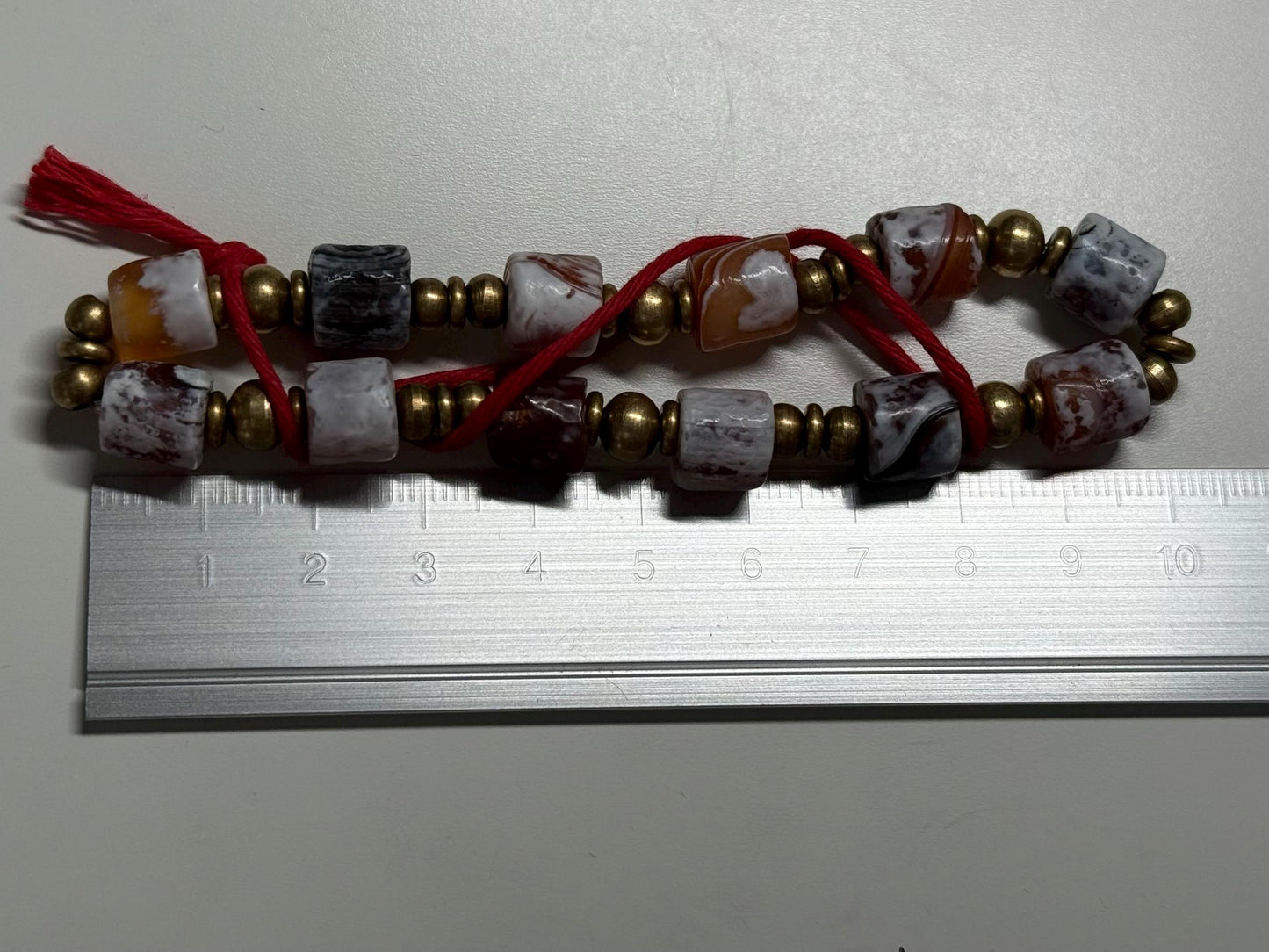 Tibetan Sugar Agate Beads, Unique Cylinder Carnelian Bracelet