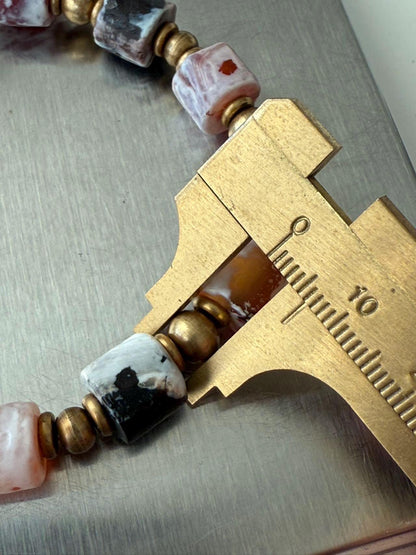 Tibetan Sugar Agate Beads, Unique Cylinder Carnelian Bracelet