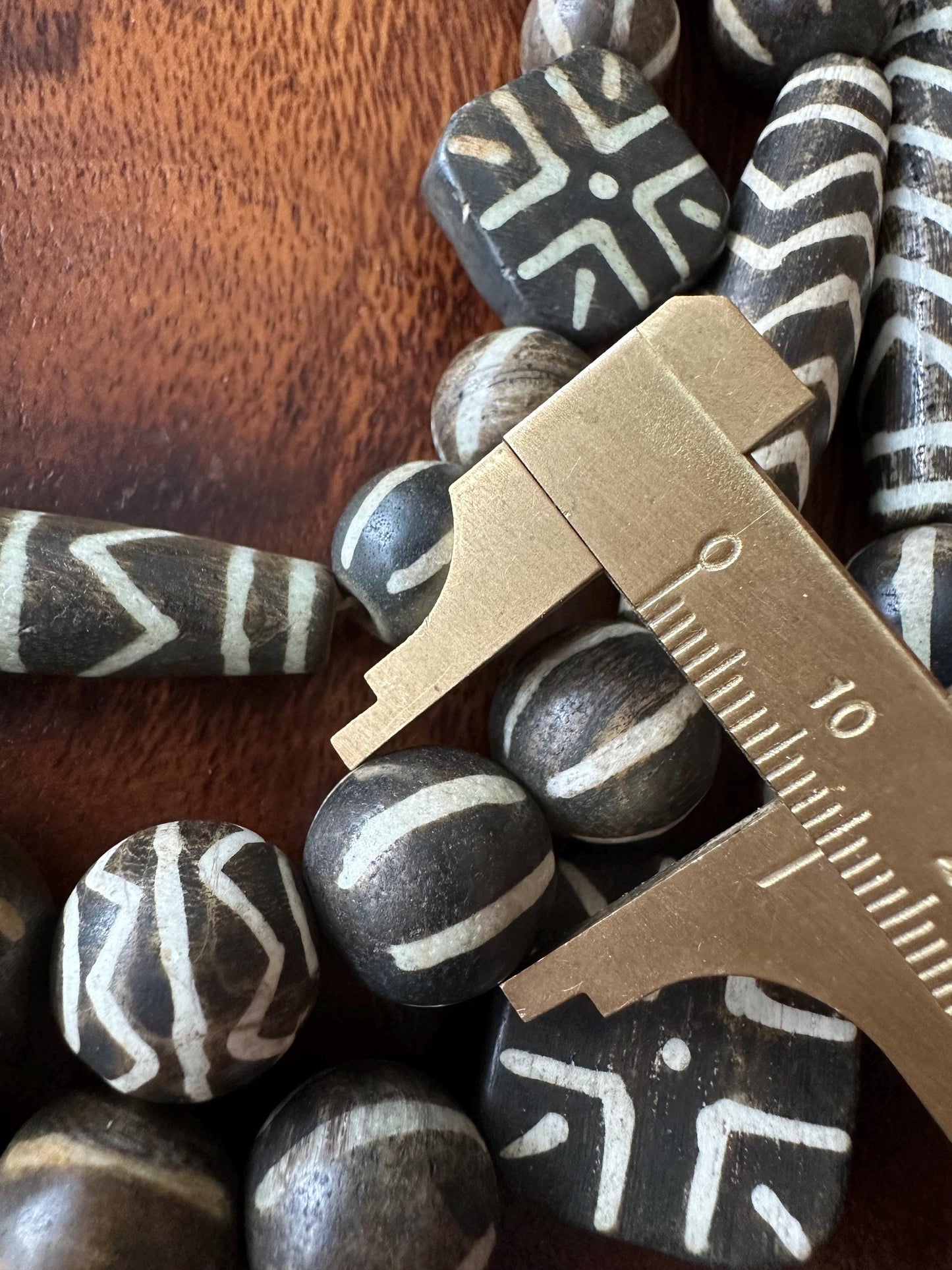 Nepalese Pumtek Wood Bead Necklace: Old Dzi Bead Sideline