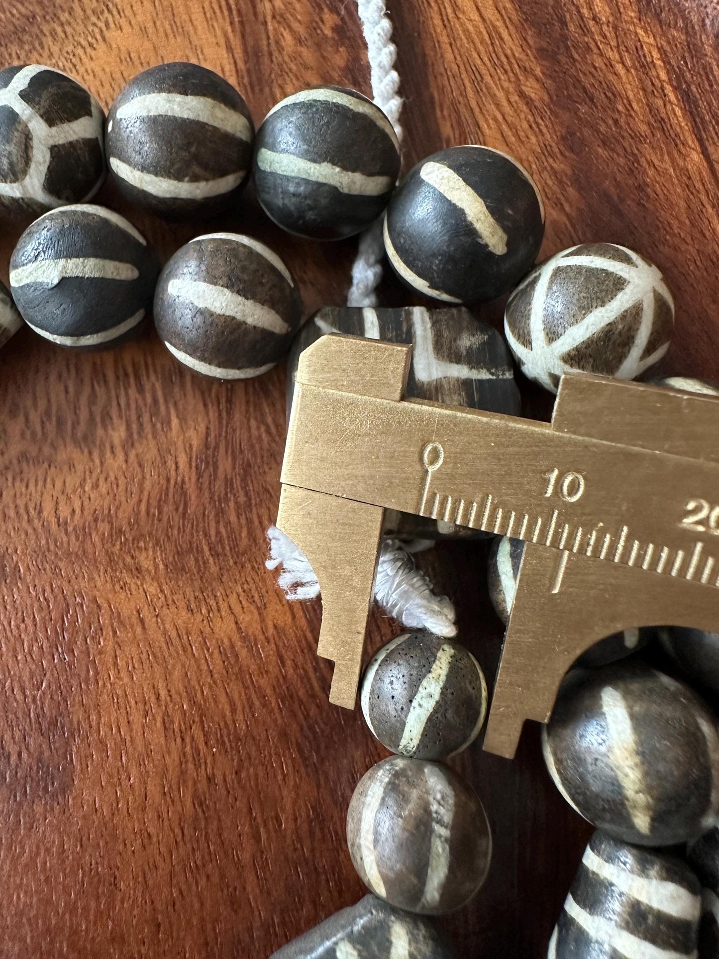 Nepalese Pumtek Wood Bead Necklace: Old Dzi Bead Sideline