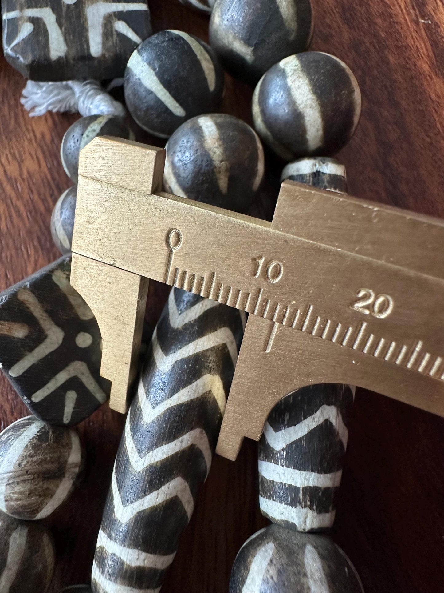 Nepalese Pumtek Wood Bead Necklace: Old Dzi Bead Sideline