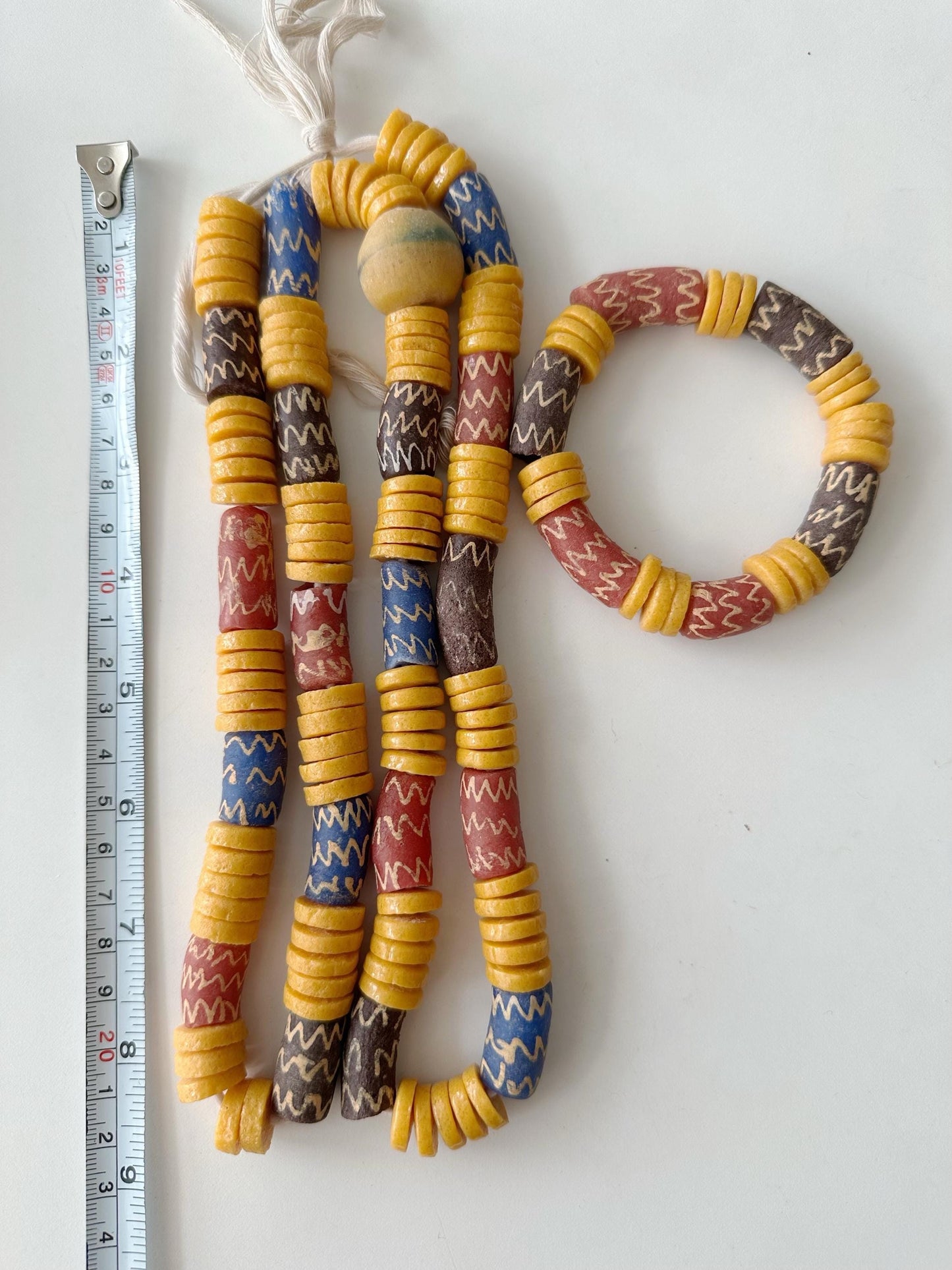 African handmade wedding jewellery set necklace and bracelet,trade beads,Made in Ghana