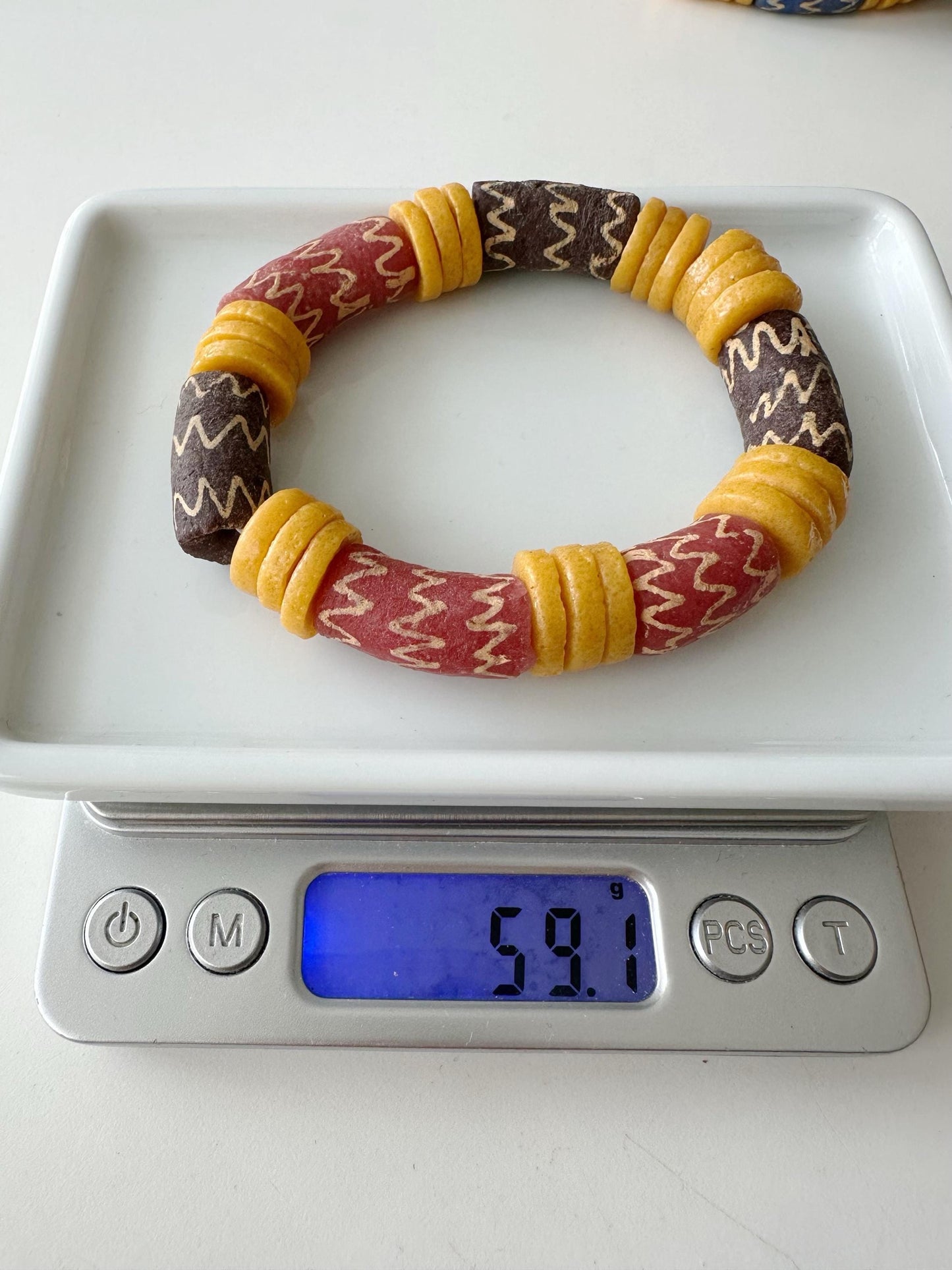 African handmade wedding jewellery set necklace and bracelet,trade beads,Made in Ghana