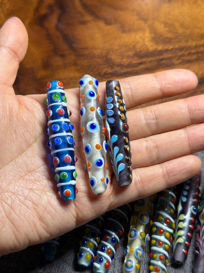 Chinese translucent glass beads colored glaze pendant beads| Handmade Jewelry Supply