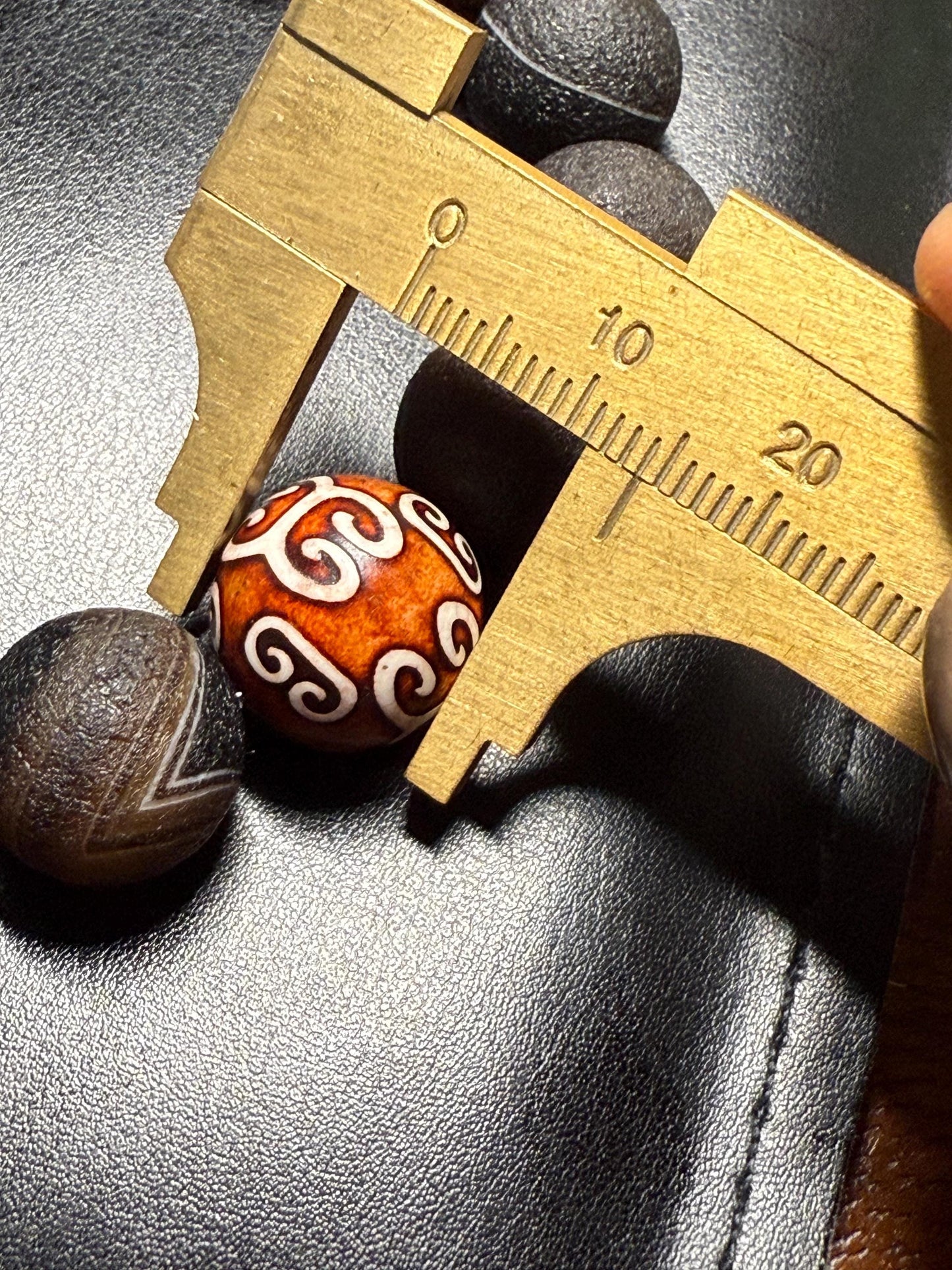 Rare Agate/Tibetan Totem Bead/Ebony bead bracelet
