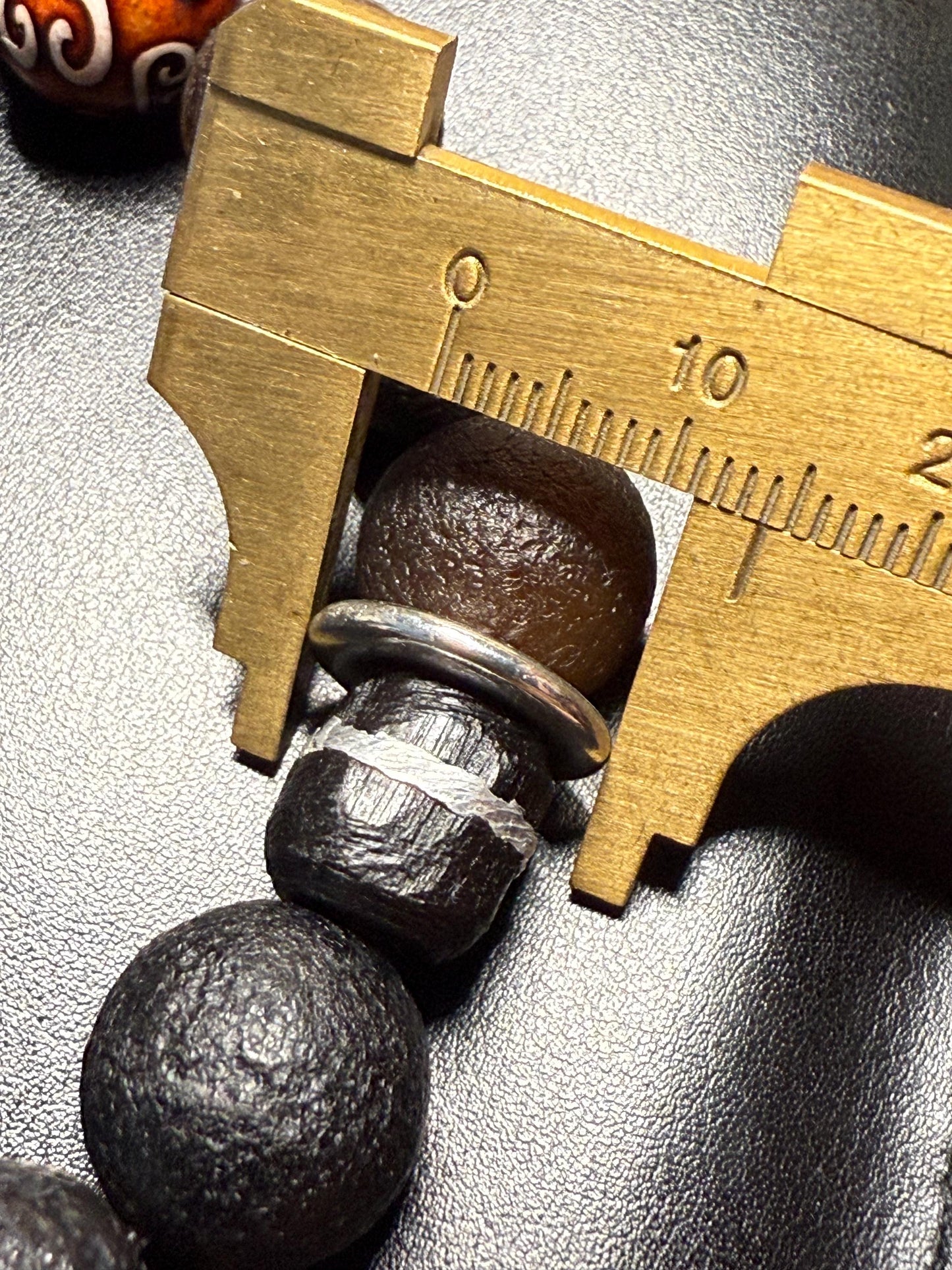 Rare Agate/Tibetan Totem Bead/Ebony bead bracelet