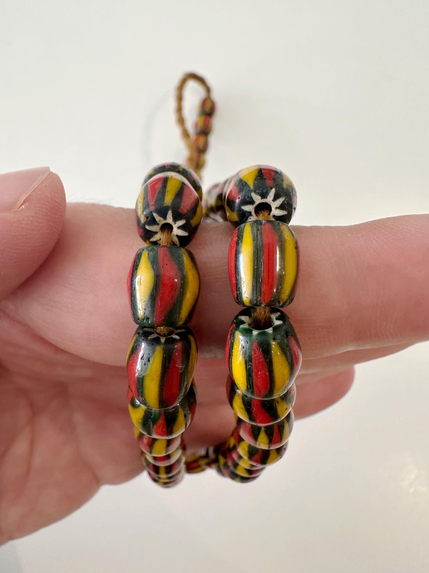 Venetian Inspired Chevron Glass Bead Necklace - Nepal Trade Beads