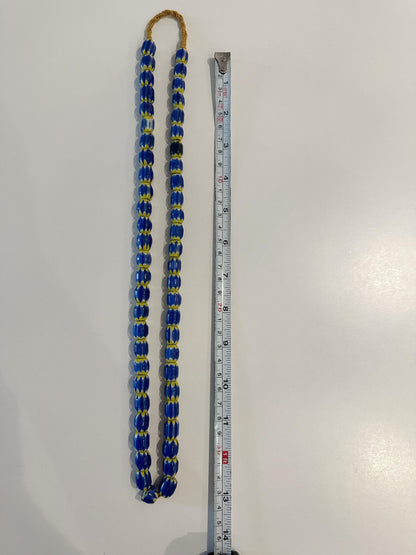 Vintage Chevron Glass Bead Necklace: Venetian Inspired Trade Beads