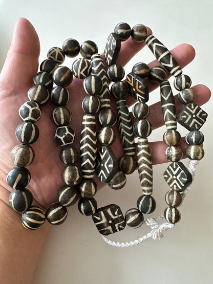 Nepalese Pumtek Wood Bead Necklace: Old Dzi Bead Sideline