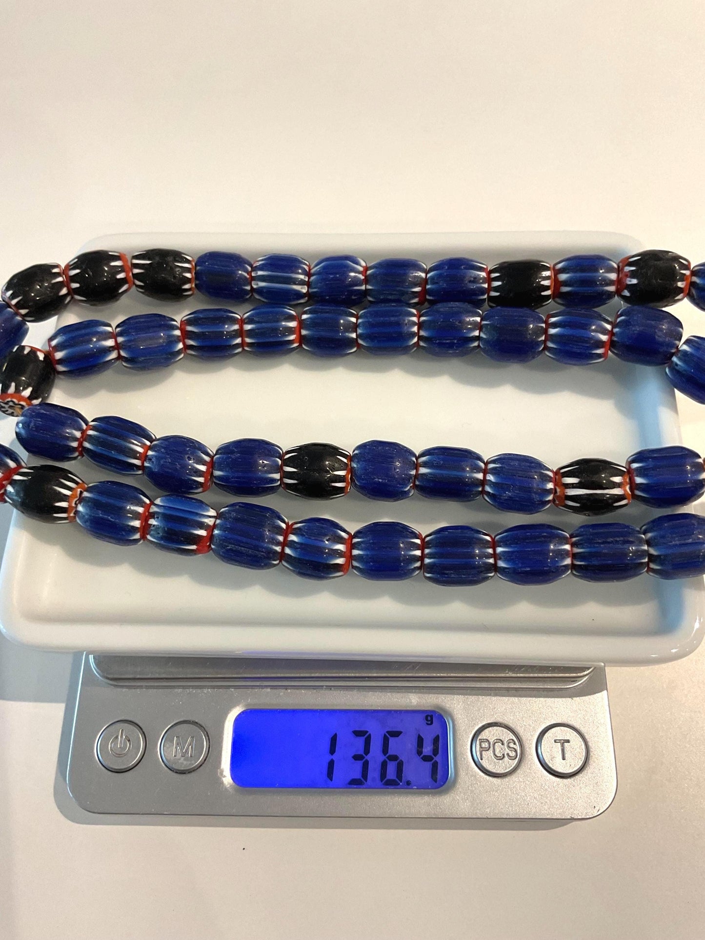 Venetian inspired glass beads blue chevron beads necklace,12mm,26 inchs long,Nepal beads,Trade beads,Christmas gift