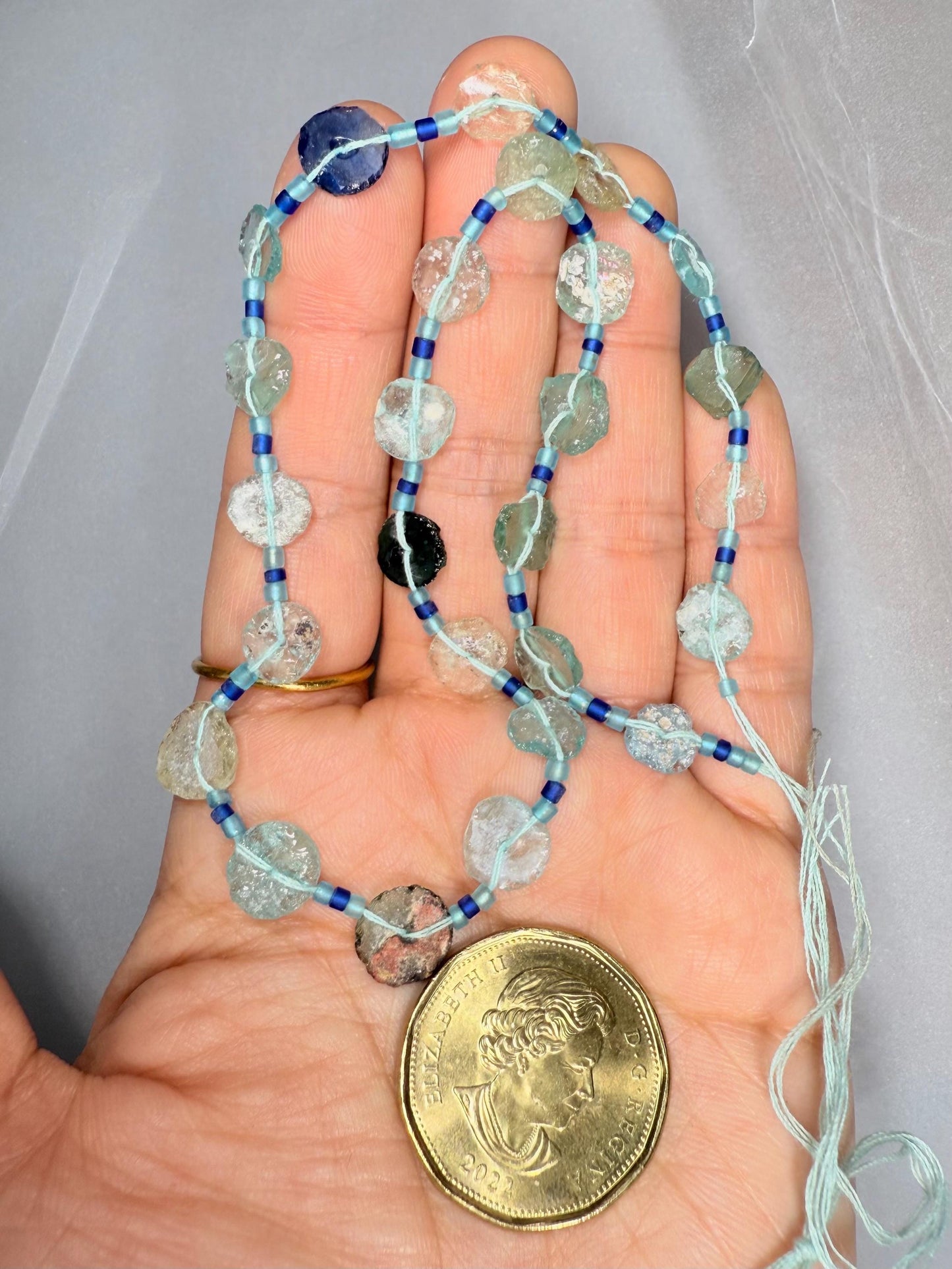 Ancient Roman Glass Beads Strand - Recycled Afghan Beads