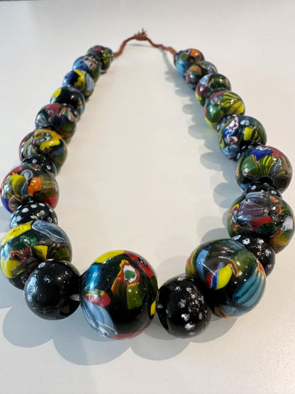 Rare Venetian trade beads glass beads necklace(15mm-22mm)