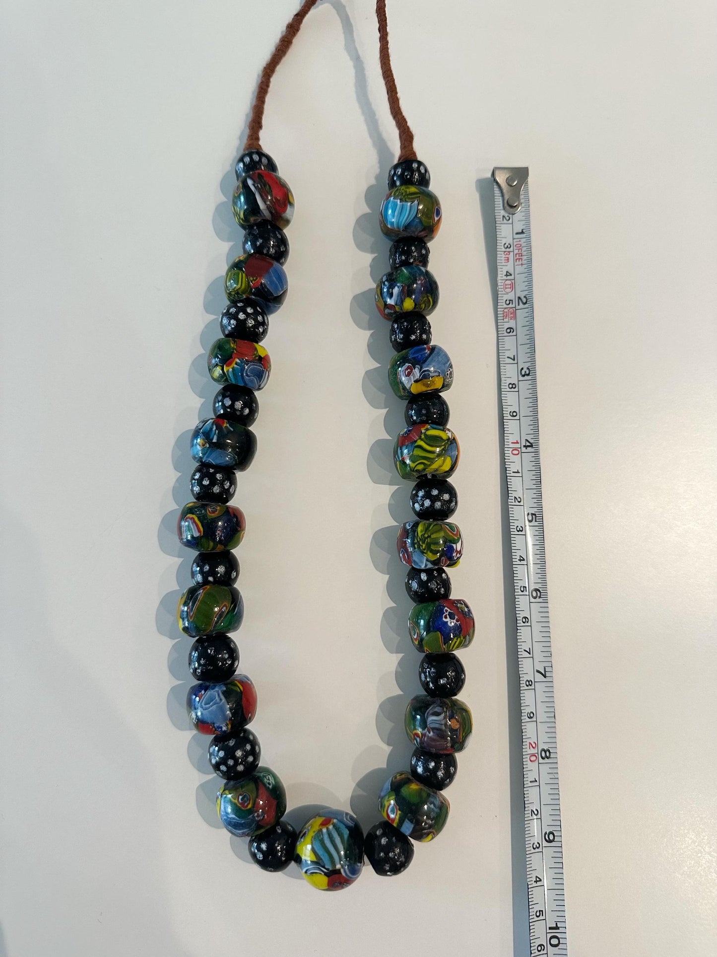 Rare Venetian trade beads glass beads necklace(15mm-22mm)
