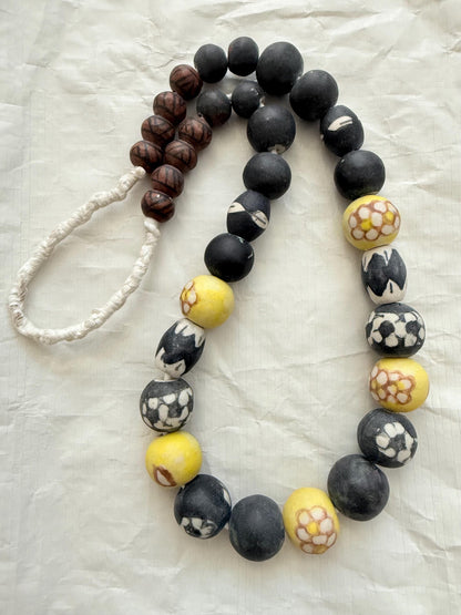 Handmade Nepalese Ceramic Beads: Tribal Floral Jewelry Making (33 Beads)
