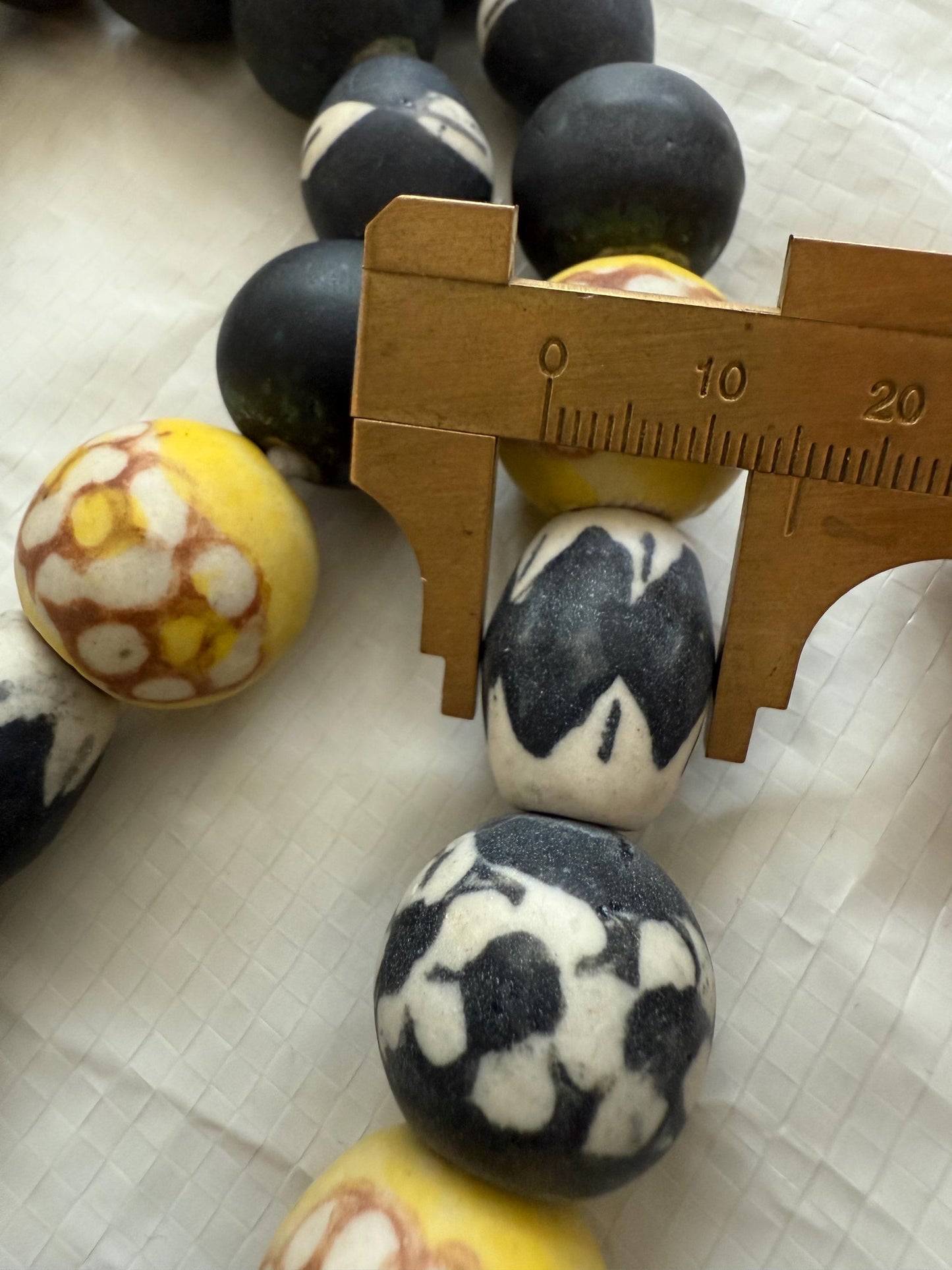 Handmade Nepalese Ceramic Beads: Tribal Floral Jewelry Making (33 Beads)