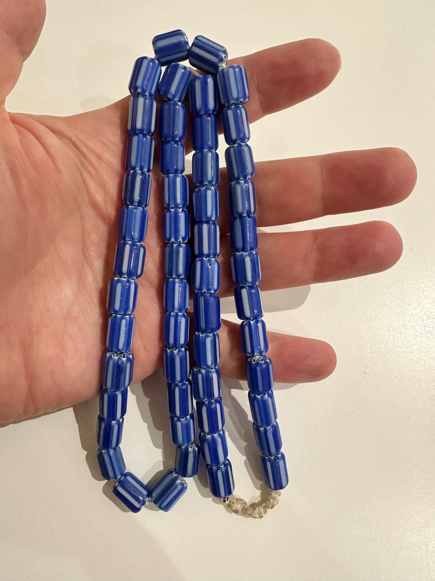 Blue Venetian Chevron Glass Beads necklace,Nepal beads,Trade beads,7mm/8mm/9mm