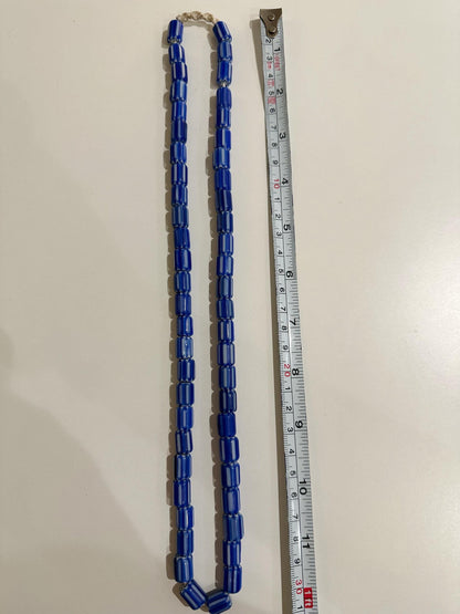 Blue Venetian Chevron Glass Beads necklace,Nepal beads,Trade beads,7mm/8mm/9mm