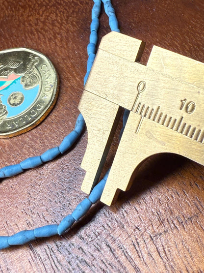 Tibetan-Style Blue Turquoise Glass Bead Necklace with lapis lazuli pendant - Boho Choker Design