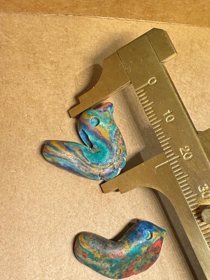 Ancient-Style Mosaic Glass Phoenician Rainbow Bird Pendant