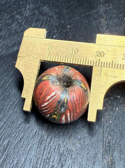 Ancient Jatim Mosaic Glass Bead: Intricate Design