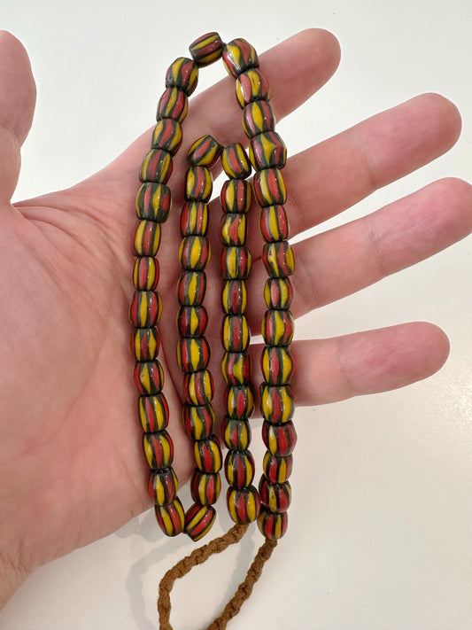 Venetian Inspired Chevron Glass Bead Necklace - Nepal Trade Beads