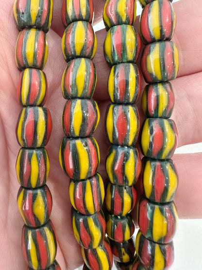 Venetian Inspired Chevron Glass Bead Necklace - Nepal Trade Beads
