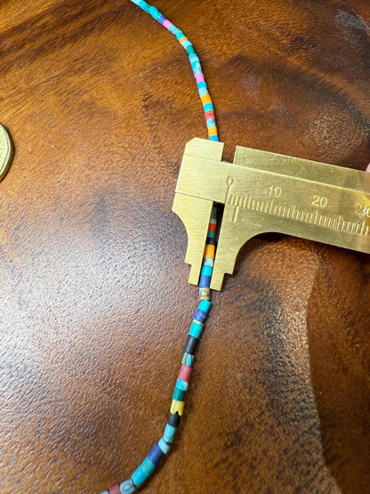 Afghan Natural Stone Beaded Necklace  Multicolored Minimalist Design