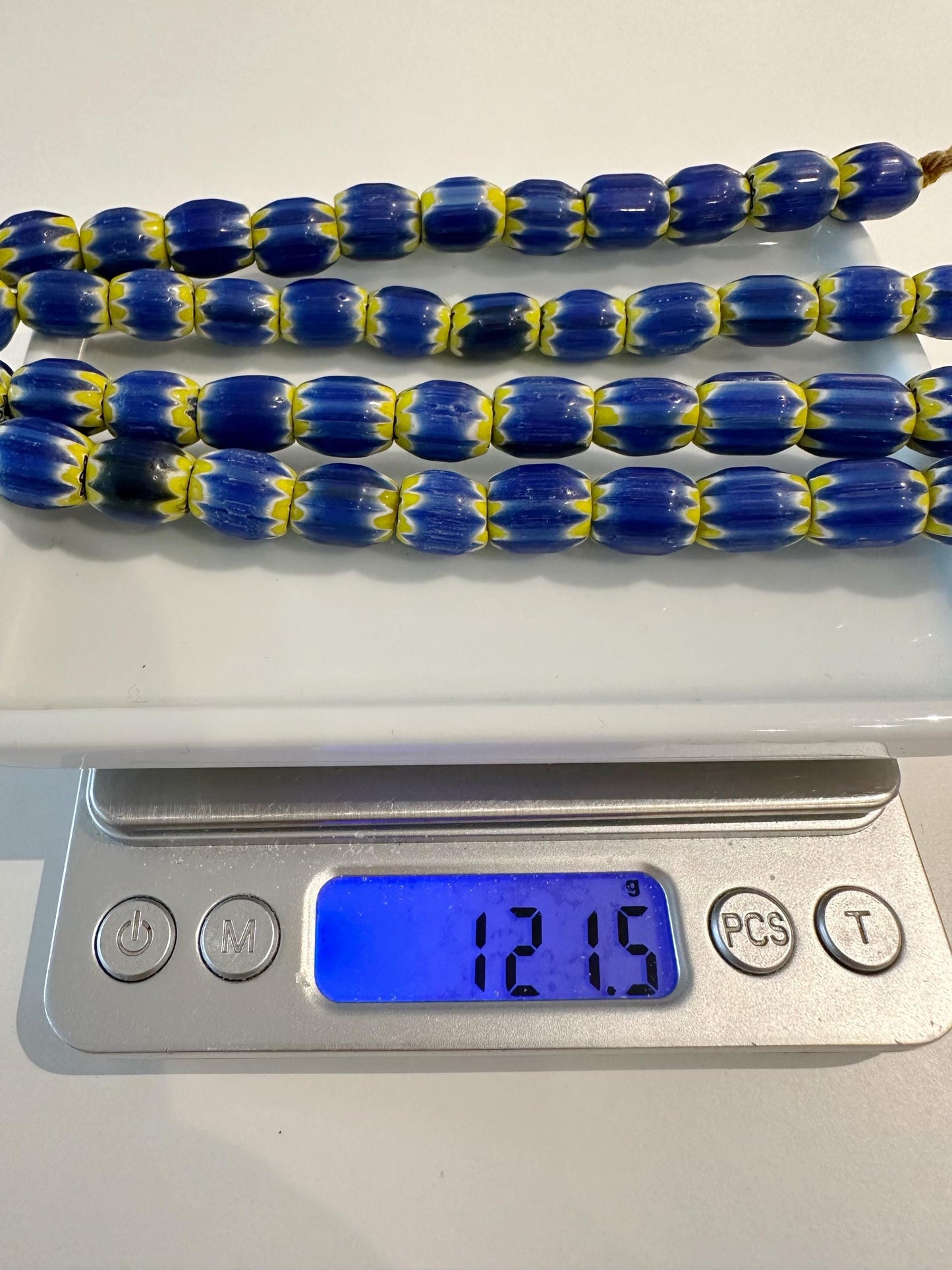 Vintage Chevron Glass Bead Necklace: Venetian Inspired Trade Beads