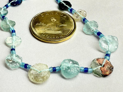 Ancient Roman Glass Beads Strand - Recycled Afghan Beads
