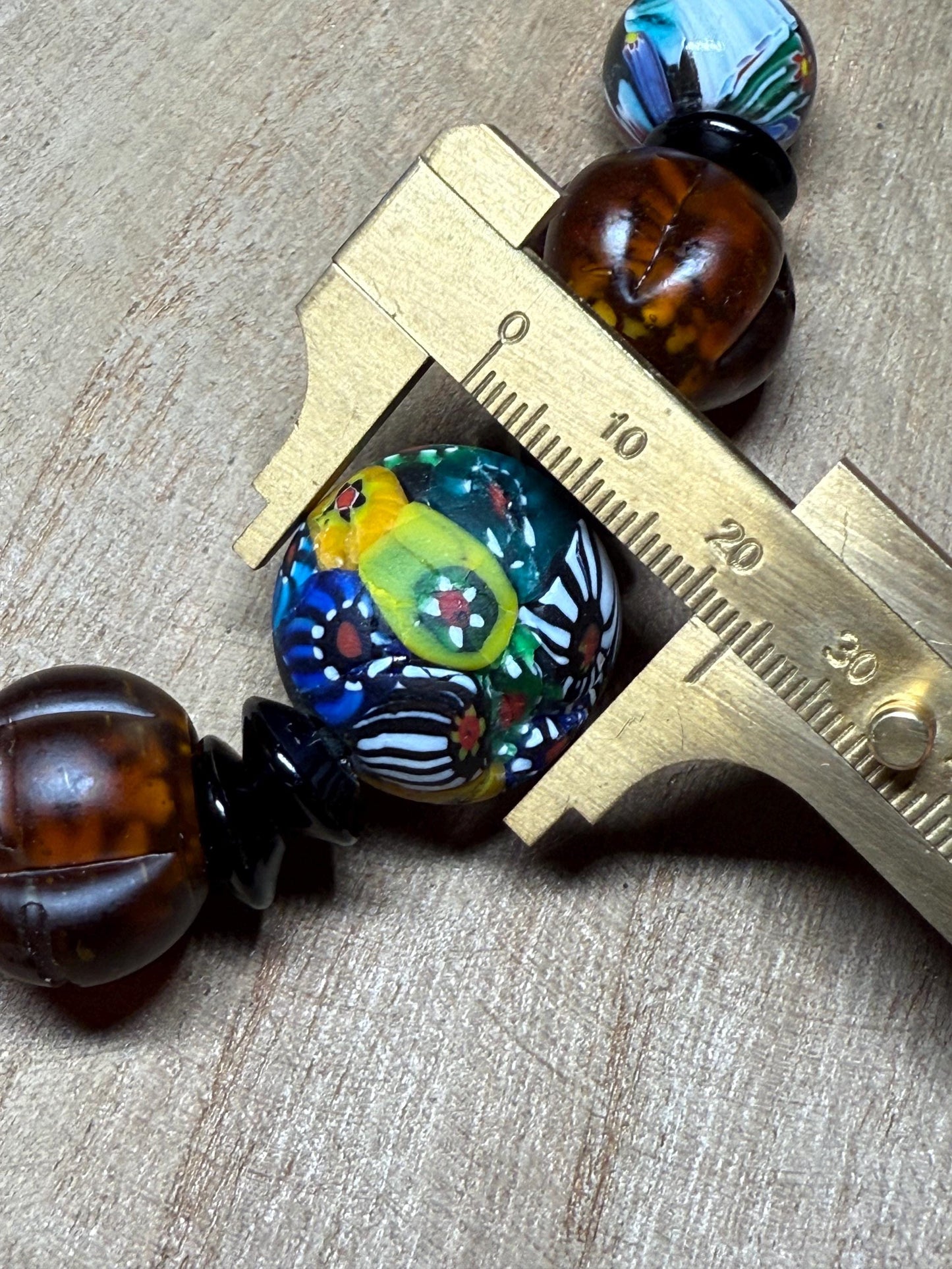 Vintage Mosaic Glass Bead Necklace: Central Asia Jewelry Making