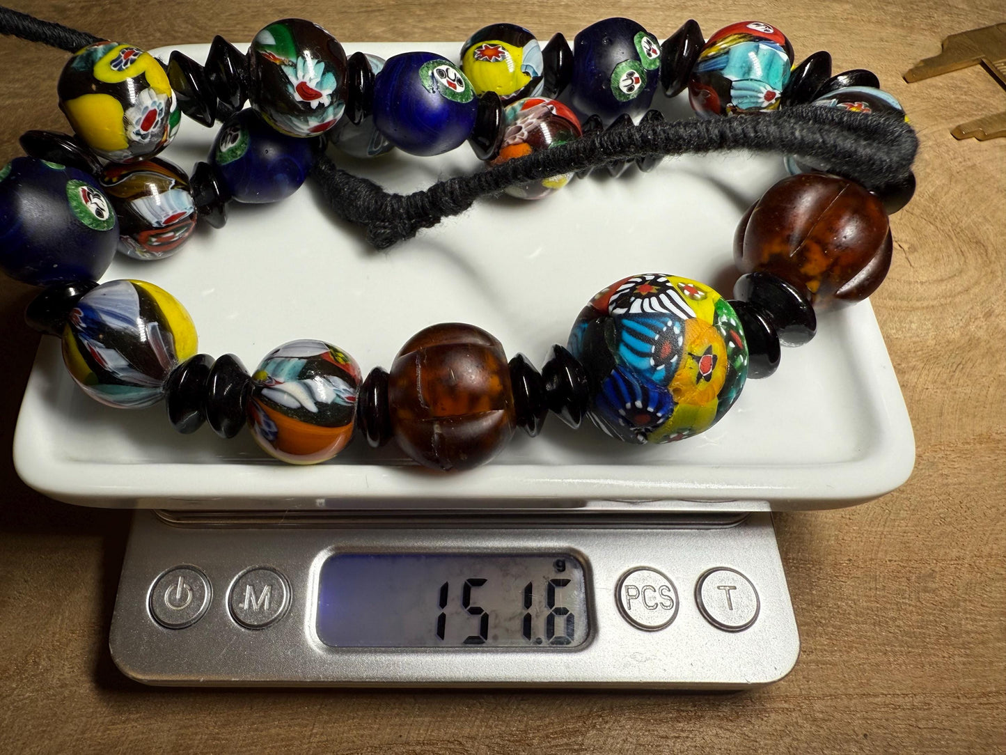 Vintage Mosaic Glass Bead Necklace: Central Asia Jewelry Making